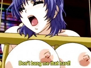 Handcuffed hentai with big juicy tits gets pumped doggystyle