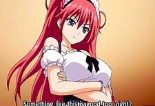 Redheaded hentai maid gets fucked