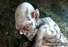 Hot 3D babe gets fucked hard in the woods by Gollum