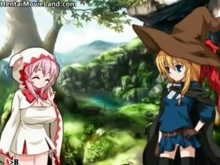 Three innocent anime schoolgirls suck part1