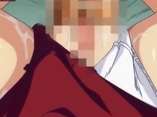 Horny anime teenie with big boobs