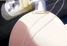 Tied up anime chick gets anal dildo
