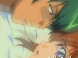 Two gorgeous anime babes getting slammed by a green haired dude