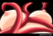 Hentai teen cutie gets wrapped and fucked by tentacles