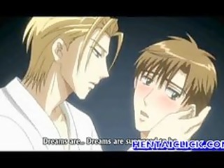 Hentai gay hot kissing and foreplay