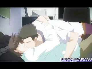 Hentai gay kissed and penetrated