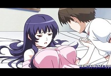 Busty hentai gets squeezed her bigtits and ho