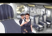 Yummy 3D cartoon stewardess getting fucked hard