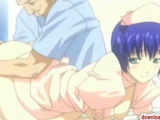 Cute hentai nurse gets hot banged in bed
