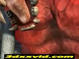 3D Animation_ The red demon fucks the blonde