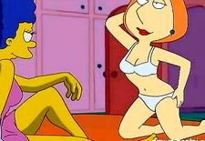 Loise Griffin and Marge Simpson lesbian orgy