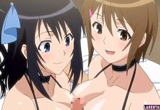 Two hentai girls in maid uniforms gets fucked