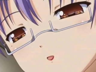 Anime with glasses riding big penis
