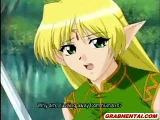 Bondage hentai Elf with bigboobs gets fingered and poked