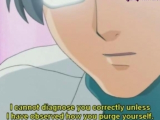 Naughty anime nurse doing blowjob