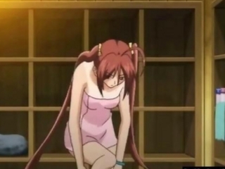 Redhead hentai girl gets fondled on her hot bath