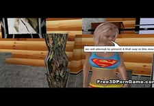 3D cartoon blonde honey sucking cock and getting fucked