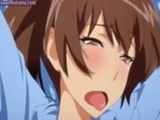 Busty anime babe getting old fat cock