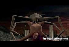 Foxy 3D babe getting fucked hard by an alien spiderhigh 1